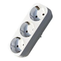 Adaptor 3 prize cu impamantare, 16A, 230V