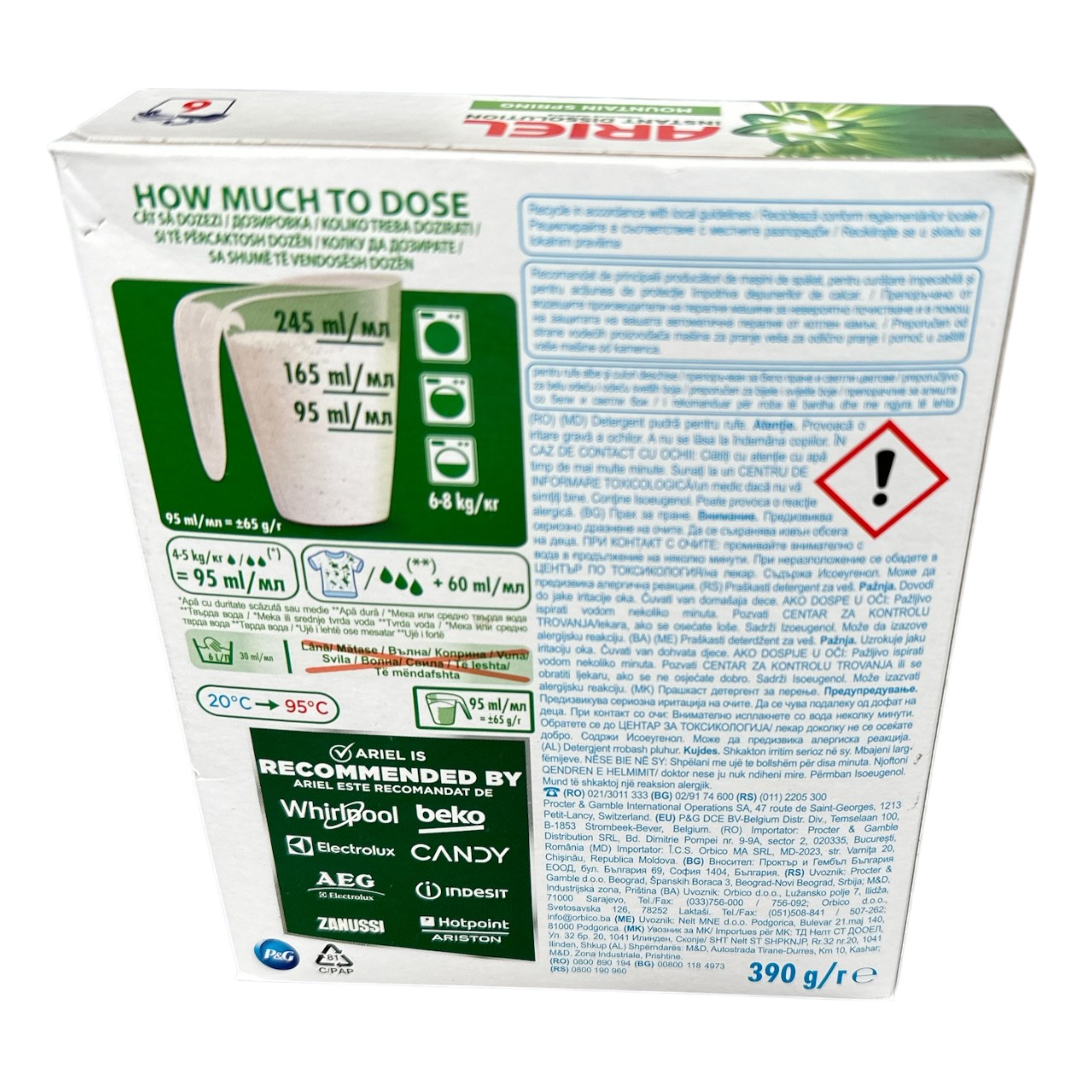 Ariel Mountain Spring Detergent automat pentru rufe, 390 g - imagine 2