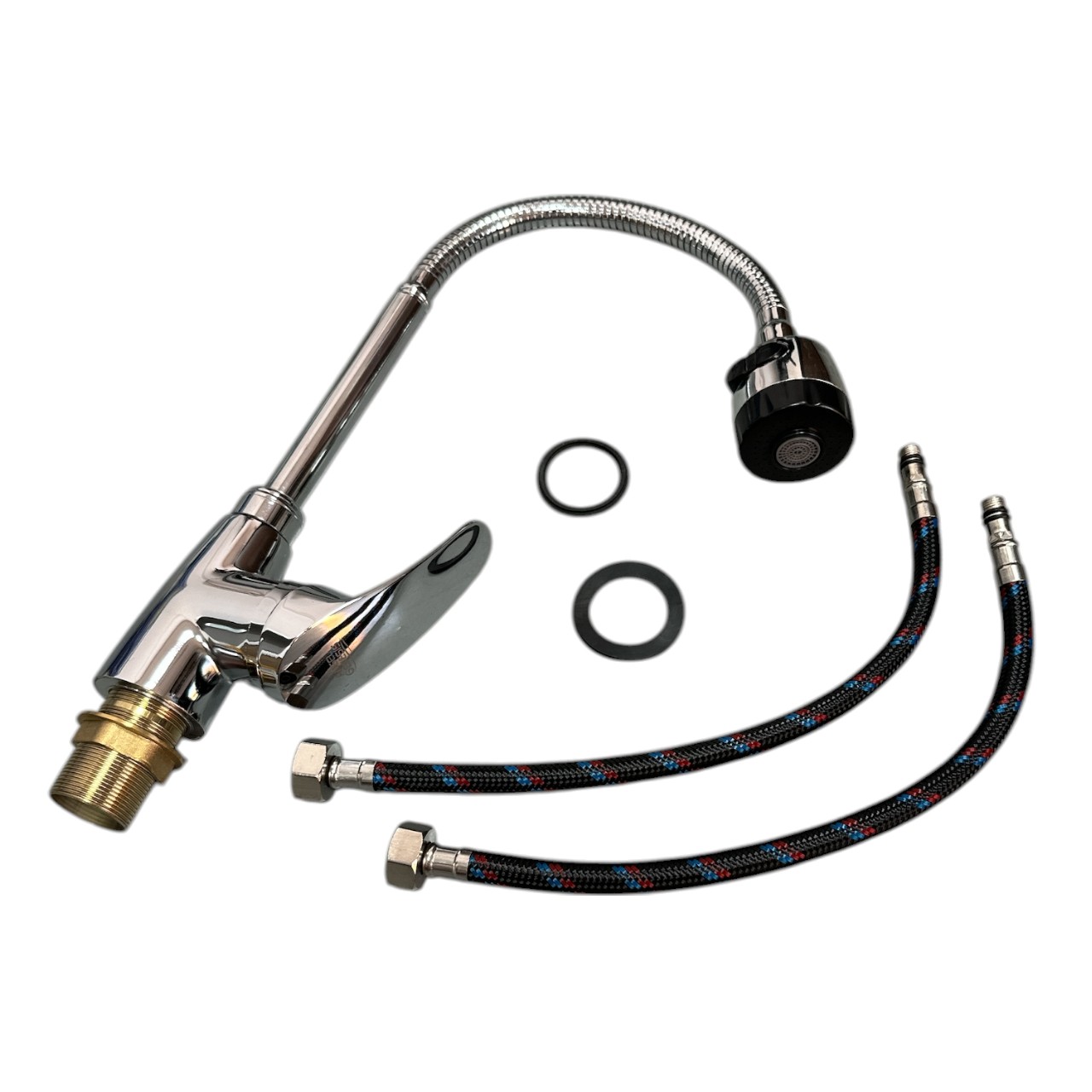 Baterie chiuveta cap flexibil, 2 jeturi de apa