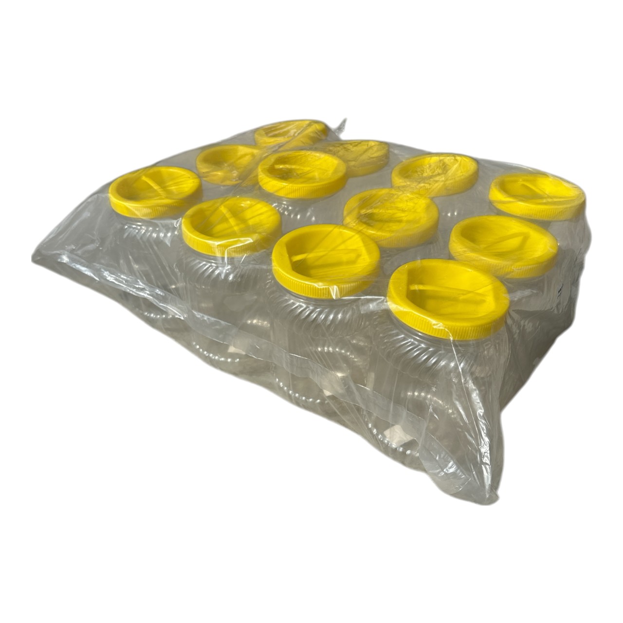 Borcan (PET) din Plastic cu Capac, 12 bucati x 2 litri