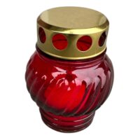 Candela sticla cu capac metalic, 11 cm