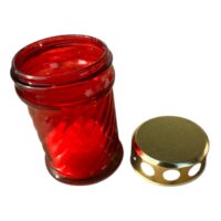 Candela sticla cu capac metalic, 11 cm