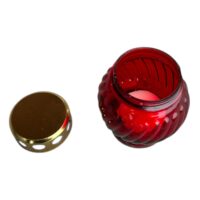 Candela sticla cu capac metalic, 11 cm