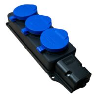 Cap prelungitor cu 3 prize cu capace din cauciuc