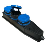 Cap prelungitor cu 3 prize cu capace din cauciuc