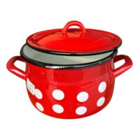 Cratita bombata emailata cu capac 2.5 litri