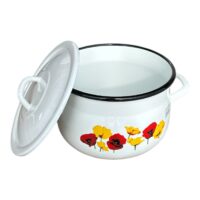 Cratita bombata emailata cu capac 3 litri