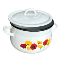 Cratita bombata emailata cu capac 3 litri