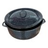 Cratita emailata 15 L cu capac, neagra