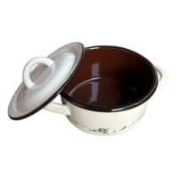 Cratita emailata 600 ml cu capac