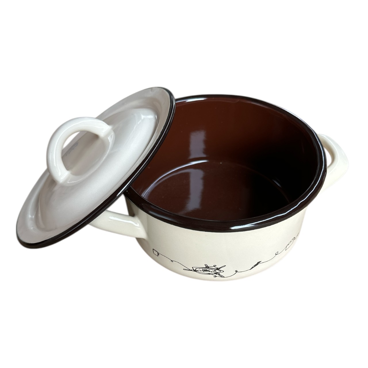 Cratita emailata 600 ml cu capac - imagine 2