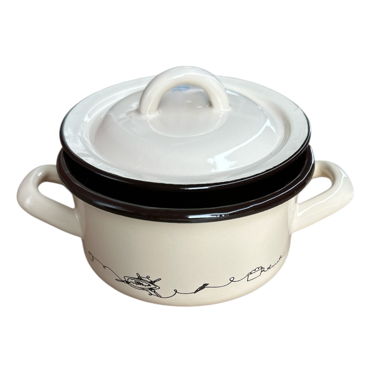 Cratita emailata 600 ml cu capac