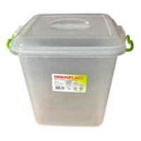 Cutie plastic 20 l, transparenta cu capac