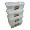 Cutii Alimente din Plastic Transparent 8 L (4 bucati)