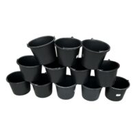 Galeata plastic constructii 12 l, neagra, 12 bucati