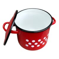 Oala emailata 4 litri cu capac si buline