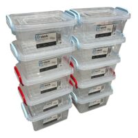 Pachet - 10 x Cutii depozitare plastic cu capac, 1.5L