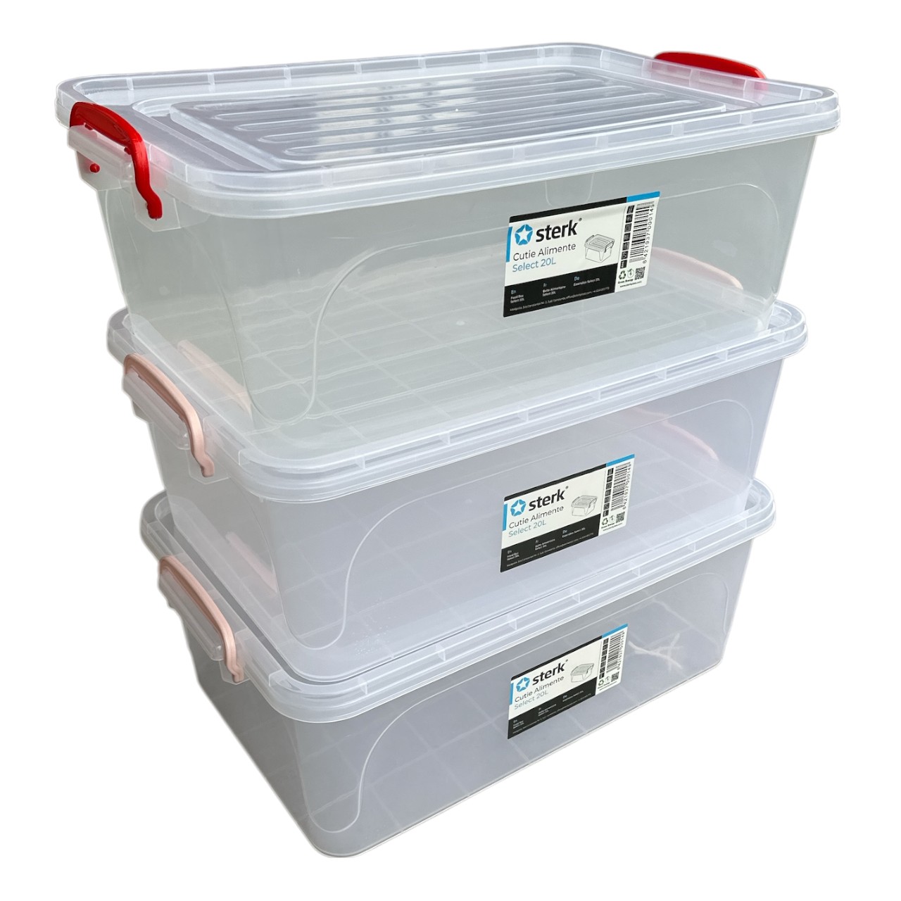 Pachet 3 x Cutie din plastic pentru depozitarea alimentelor 20 L (litri) - imagine 2