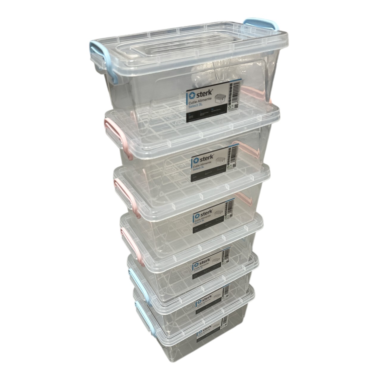 Pachet - 6 x Cutie alimentara transparenta 3L cu capac