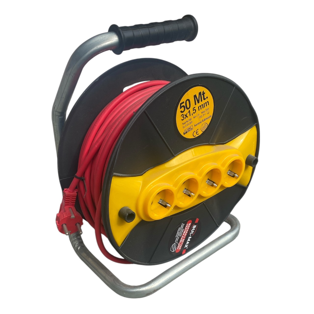 Prelungitor / Derulator tambur cablu, 3 x 1.5 mm, 50 M