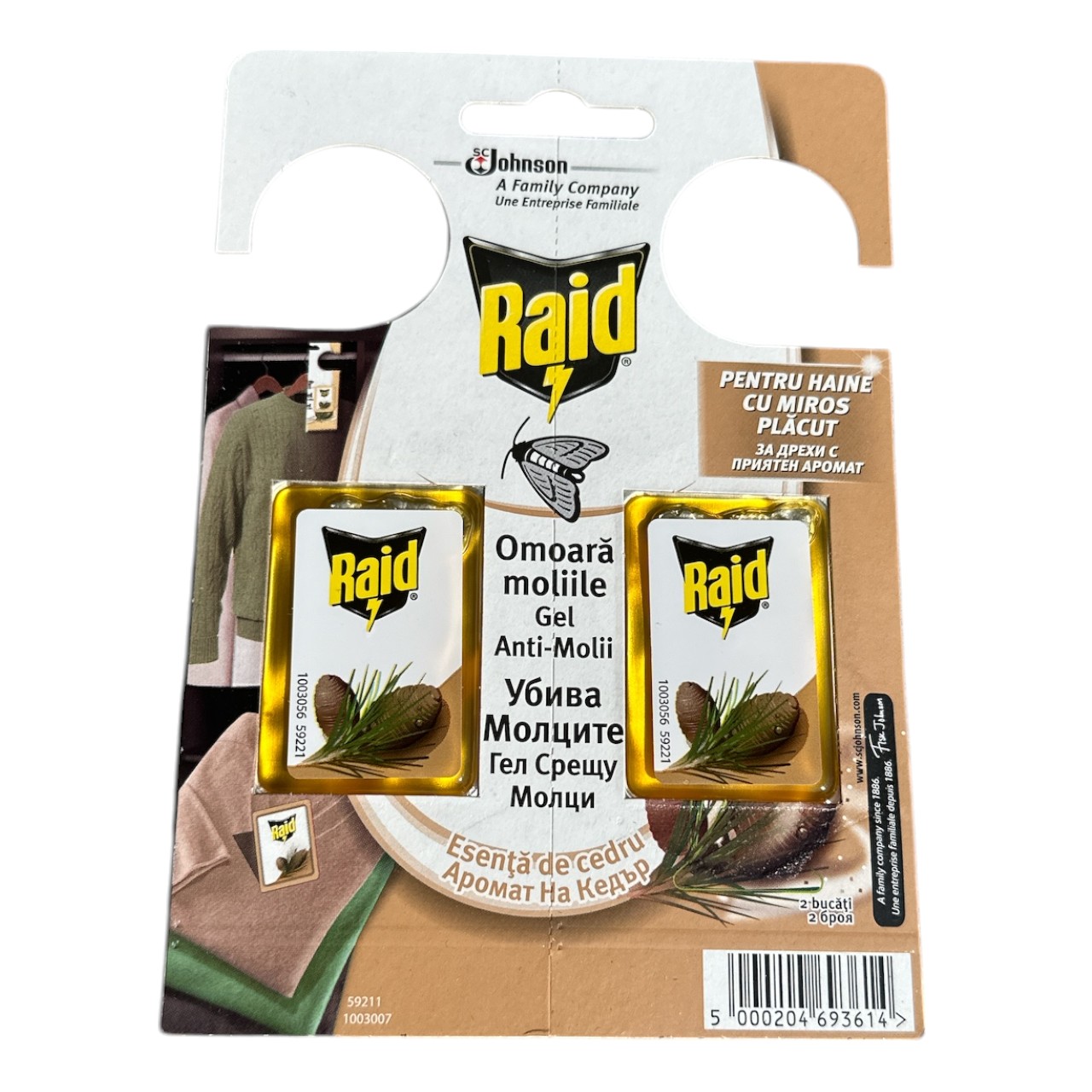 Raid Gel antimolii cedru 2 buc