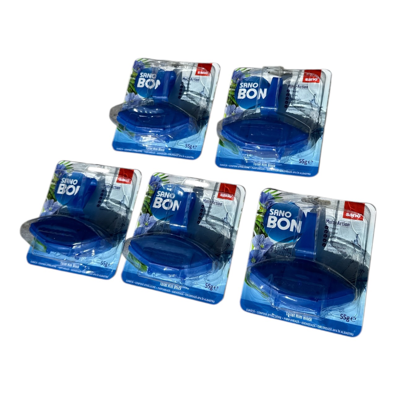 SanoBon Fresh Scent Odorizant Vas WC 5 x 55g - imagine 2