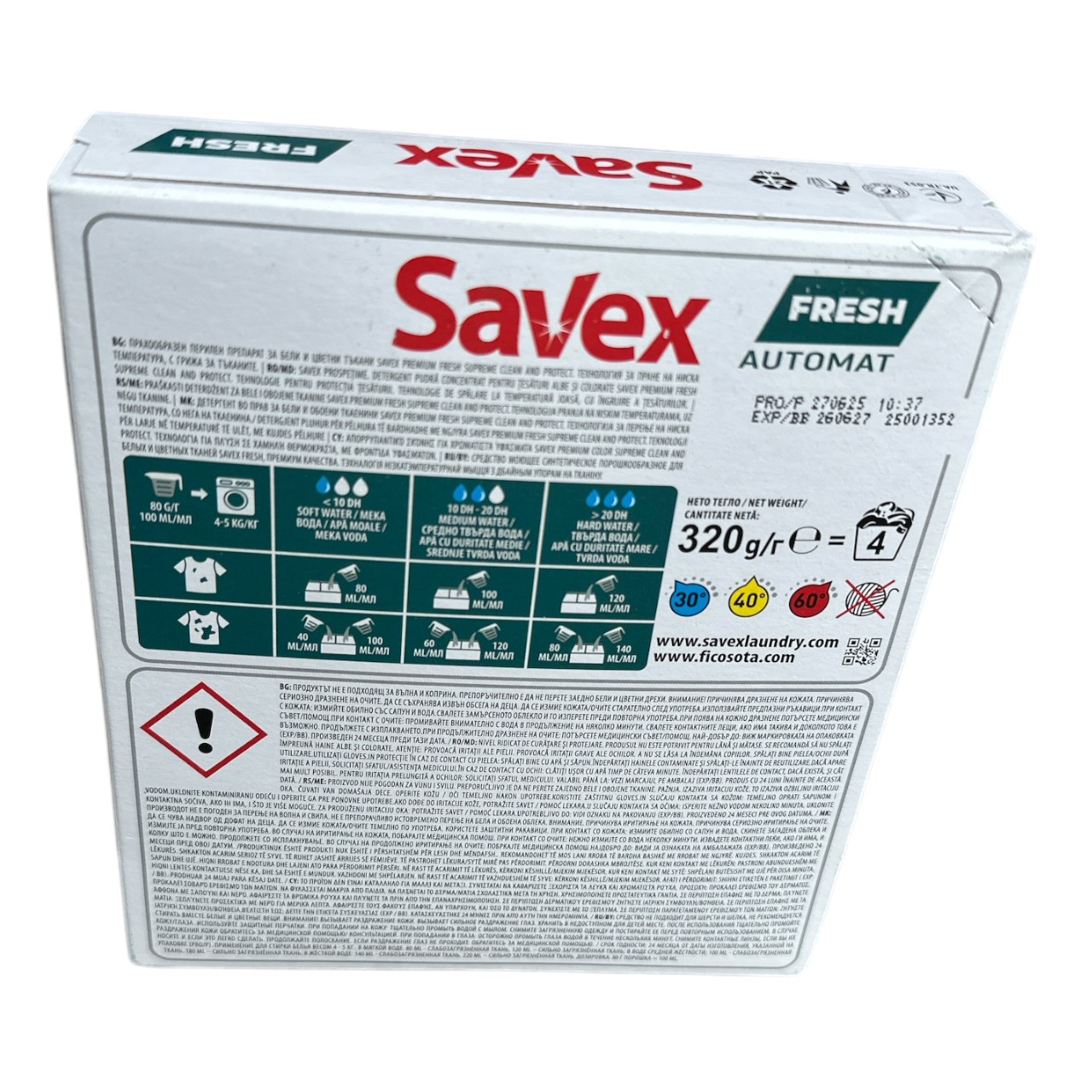 Savex Premium Fresh Universal Detergent Rufe Automat 320 g - imagine 2