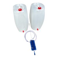 Set 2 Canistra 60L din plastic cu robinet + Perie + Furtun 1.5m