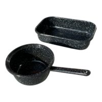 Set vase emailate pentru gatit, cratita si tava