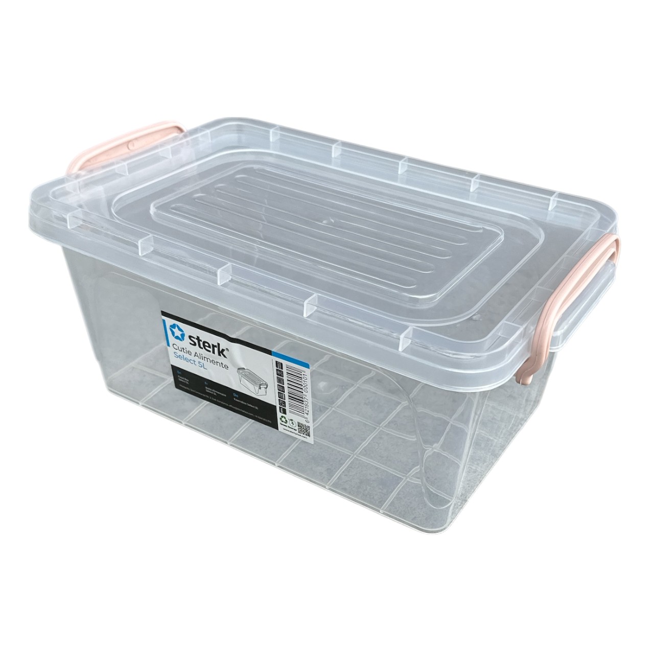 Sterk Cutie depozitare alimente cu capac din plastic, 5 litri