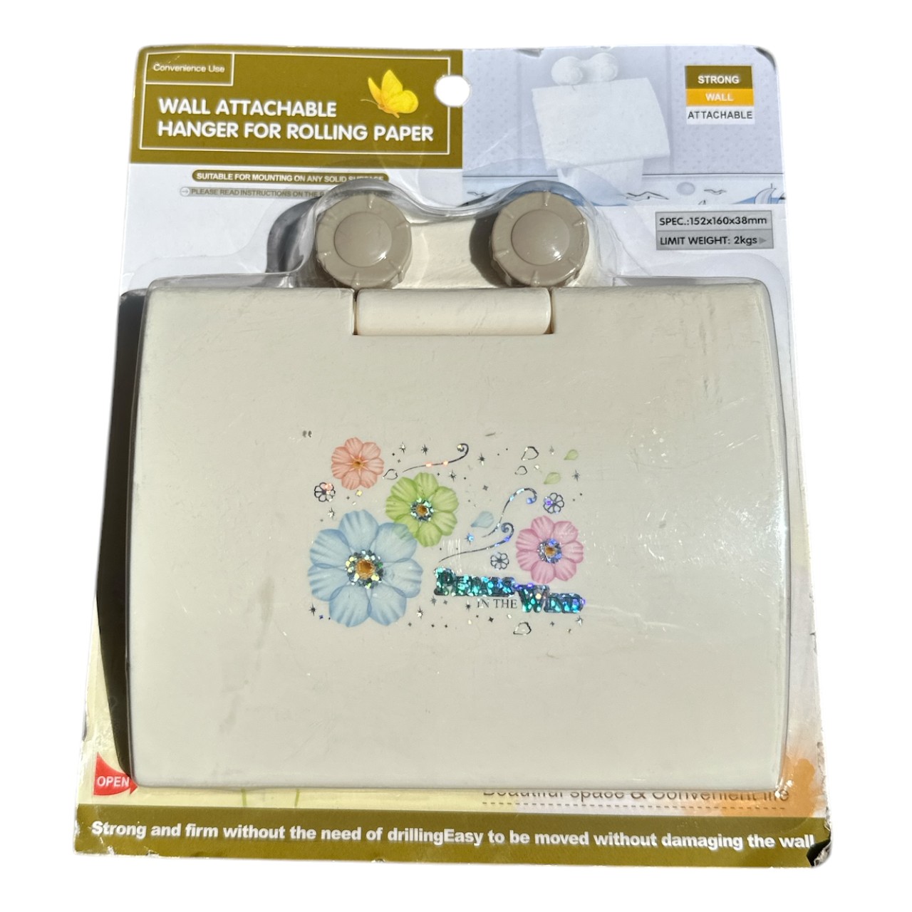 Suport hartie igienica din plastic cu ventuze