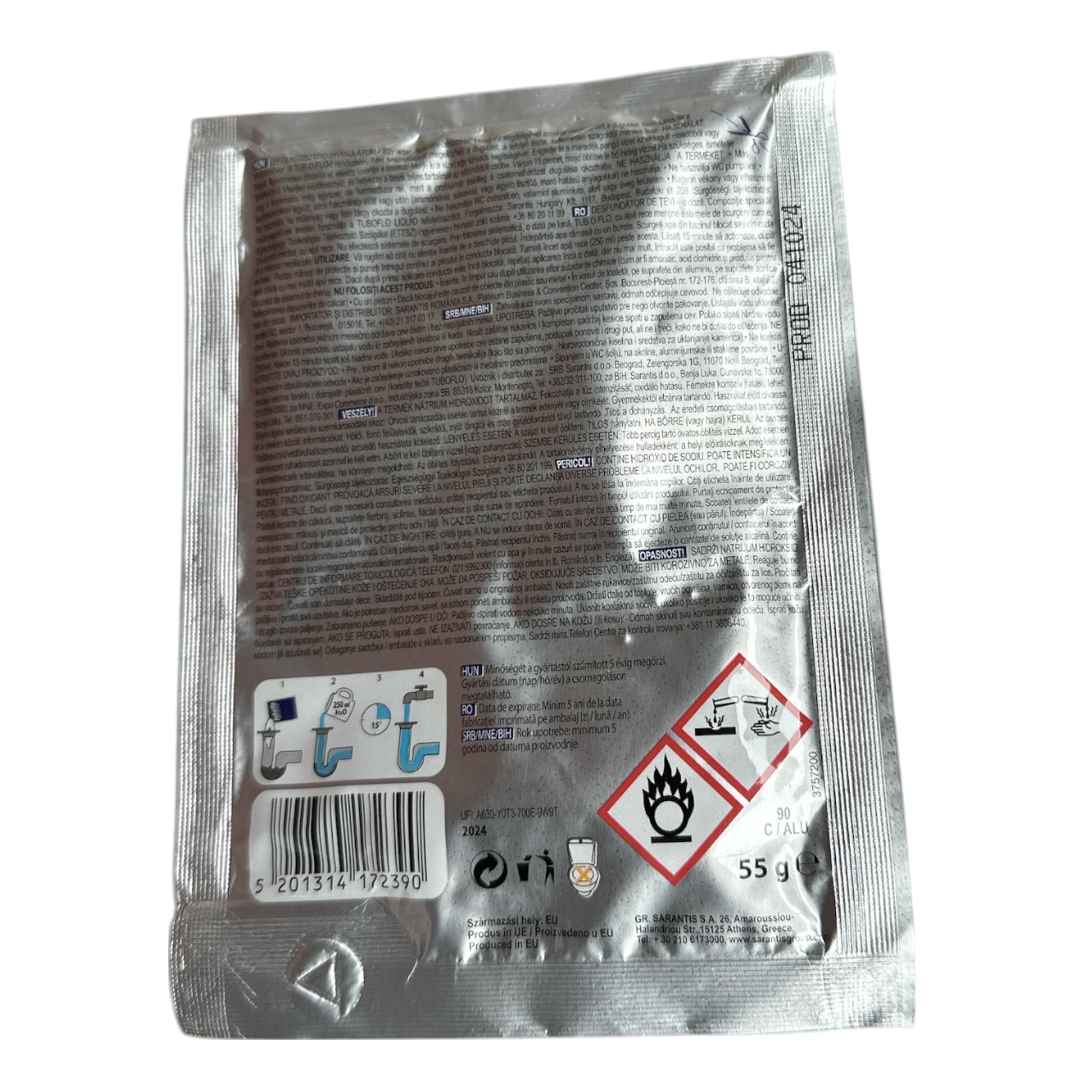 Tuboflo Solutie pentru desfundat tevi 55 g - imagine 2