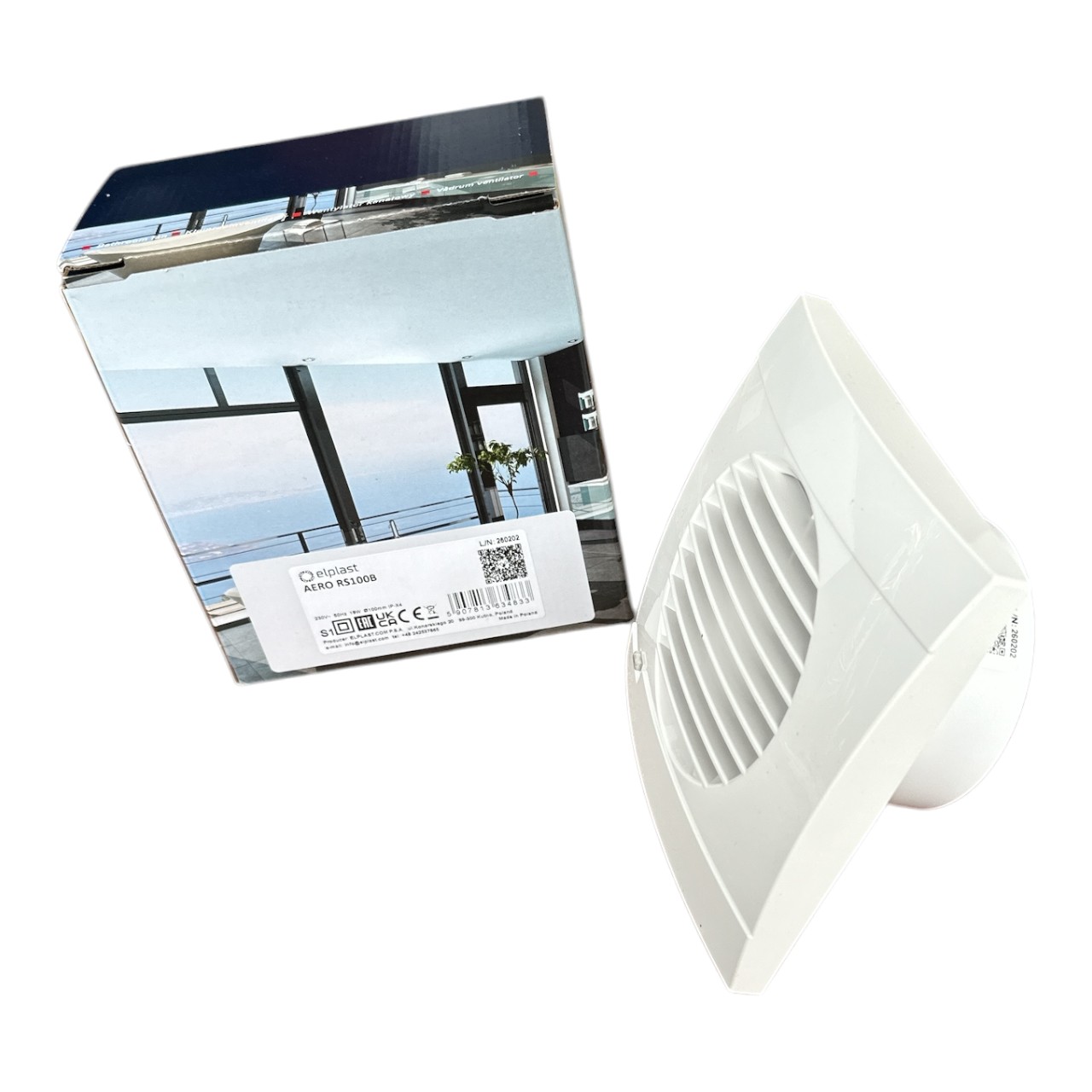 Ventilator baie silentios, alb 100 mm - imagine 2