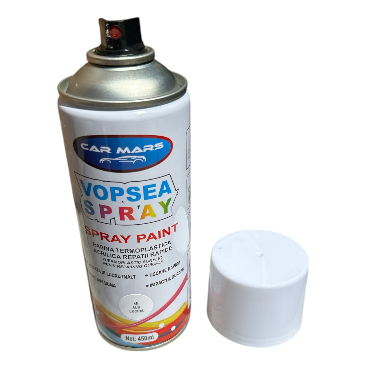 Vopsea Spray metal / lemn, Alb lucios , 450 ml