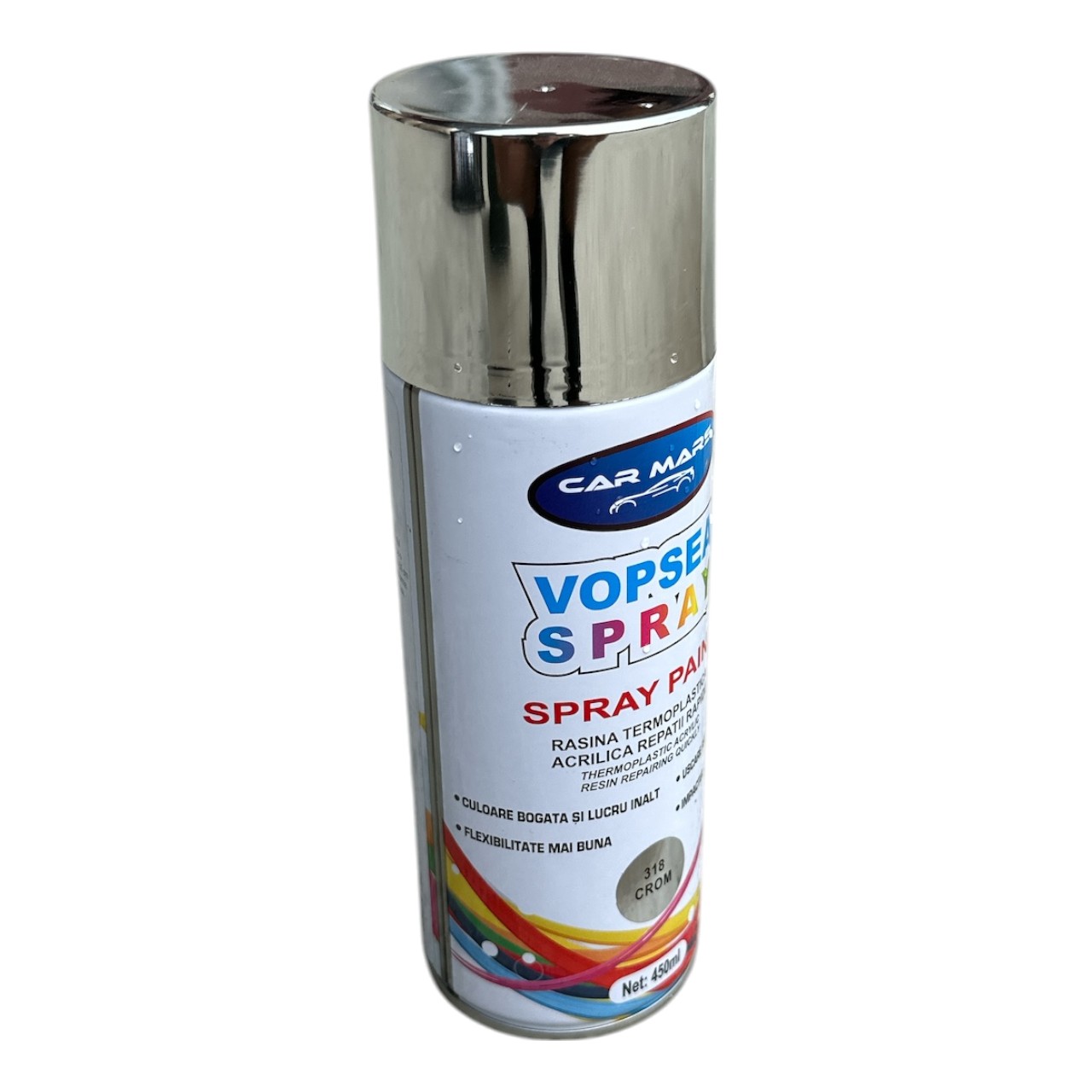 Vopsea spray reparatii rapide Crom (Argintiu) 450 ml - imagine 2