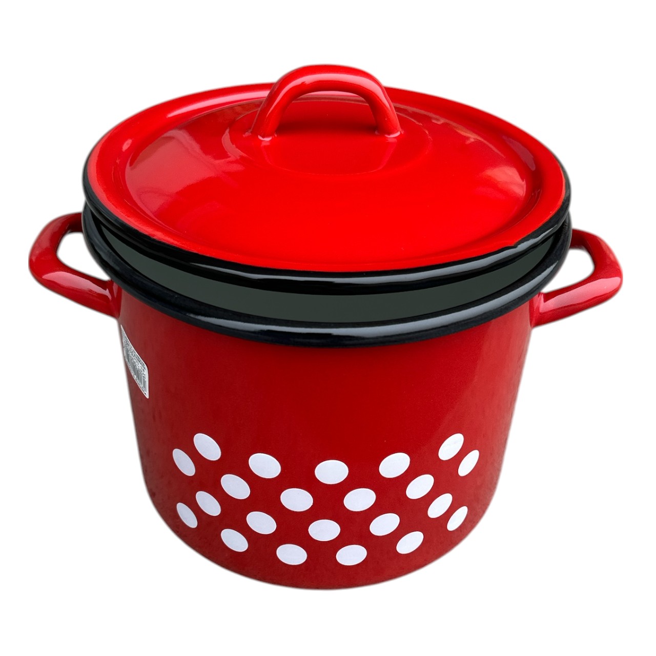 Oala emailata cu capac si buline, 6 litri