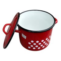 Oala emailata cu capac si buline, 6 litri