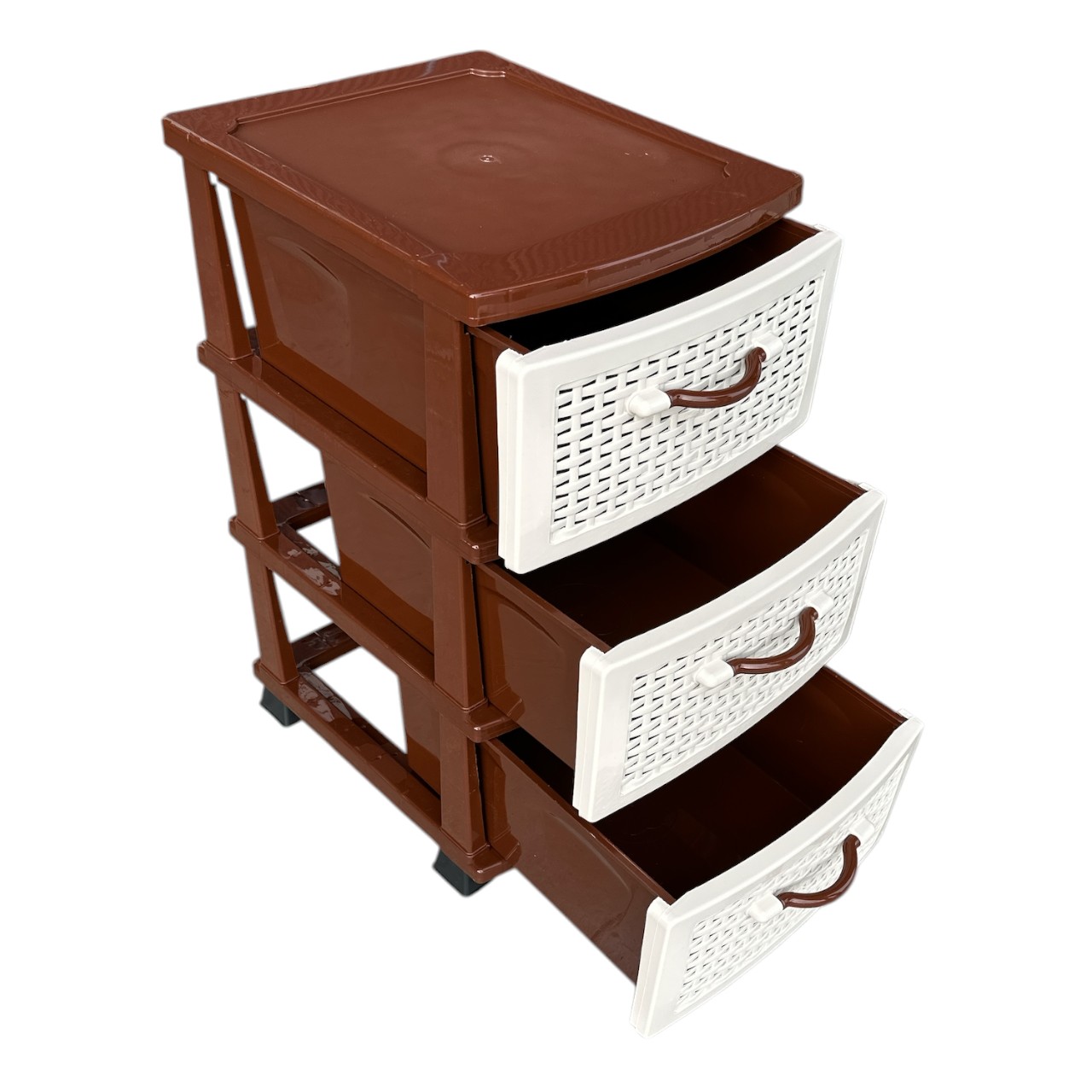 Dulap 3 sertare maro-crem - imagine 2