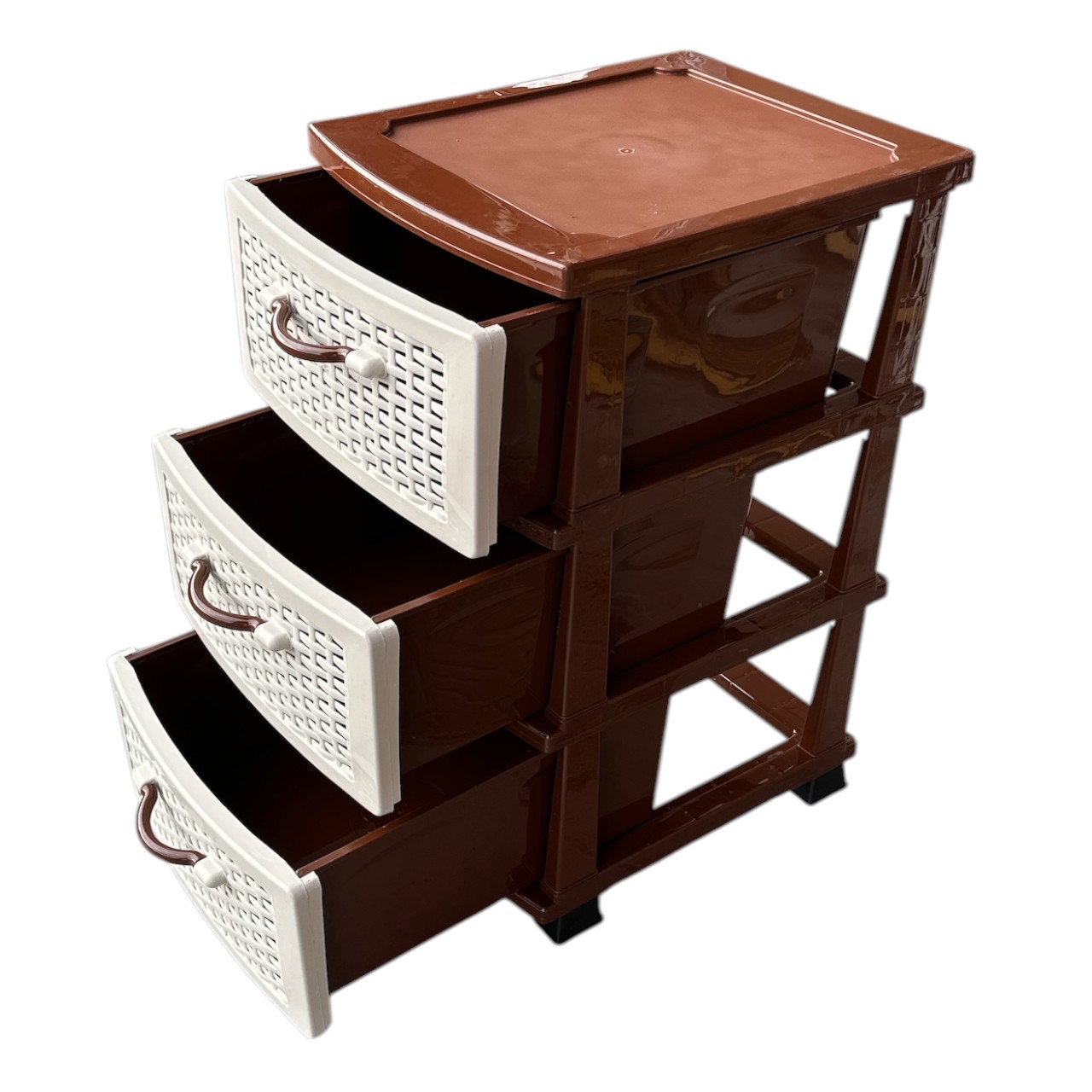 Dulap 3 sertare maro-crem - imagine 3