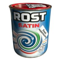Rost Satin Vopsea alchidica cu email pentru interior / exterior, Rosu, 0.6 L