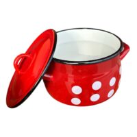 Cratita bombata cu capac, 5 litri, rosie