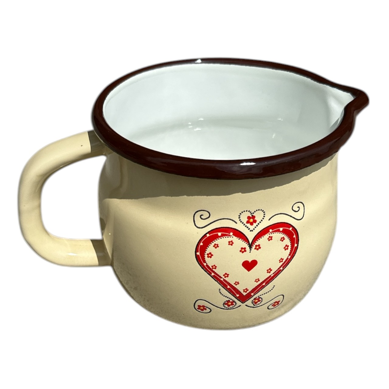 Cana emailata bombata 600 ml cu model