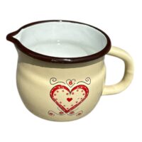 Cana emailata bombata 600 ml cu model