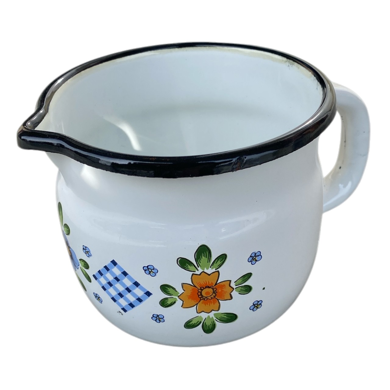 Cana emailata bombata 600 ml cu model - imagine 2