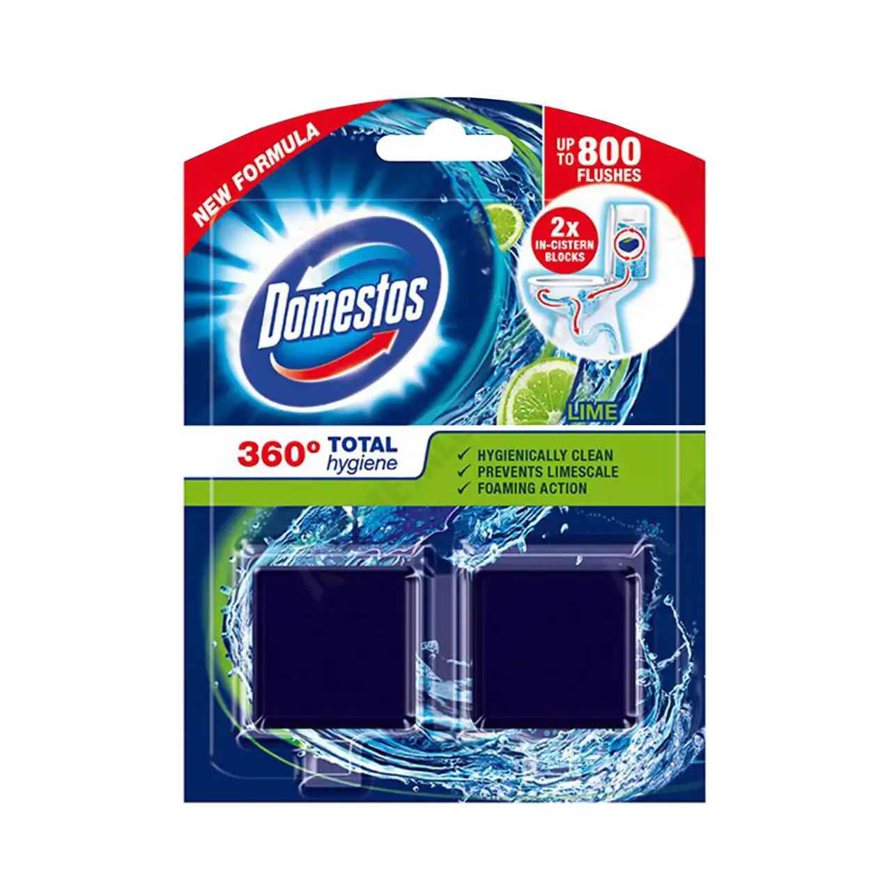 domestos 360 total hygiene odorizant wc lime 2x50 g 1