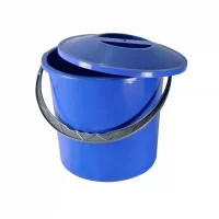 galeata plastic cu capac 10 l litri albastra 1