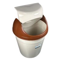 Cos de gunoi (pubela) 20 L cu capac maro-crem