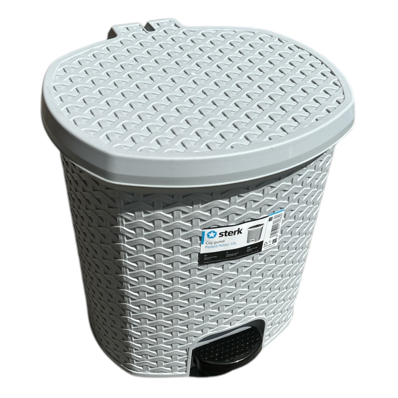 Cos gunoi ratan cu pedala 10l, din plastic - imagine 4