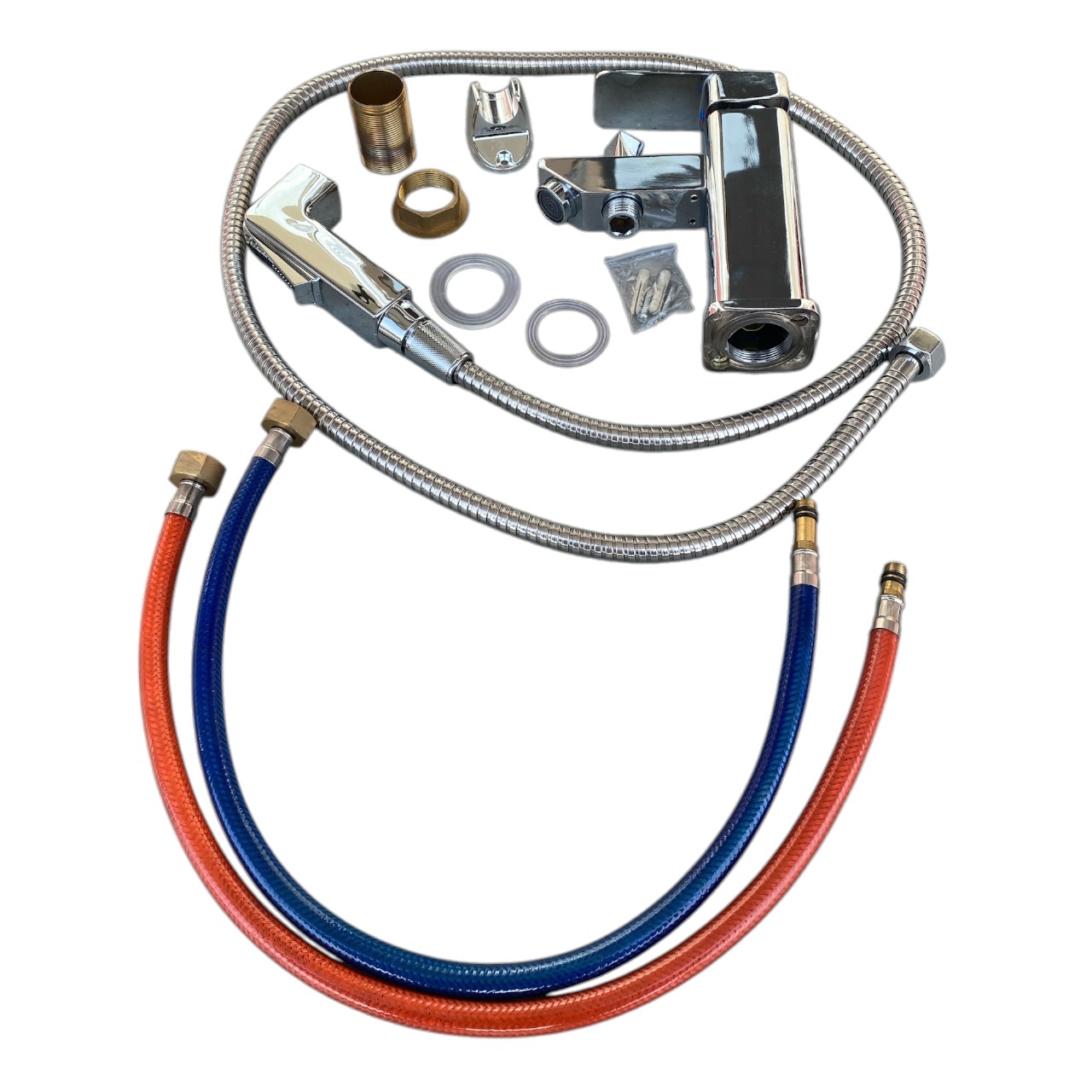 Baterie chiuveta baie inox cu dus si functie bideu - imagine 2