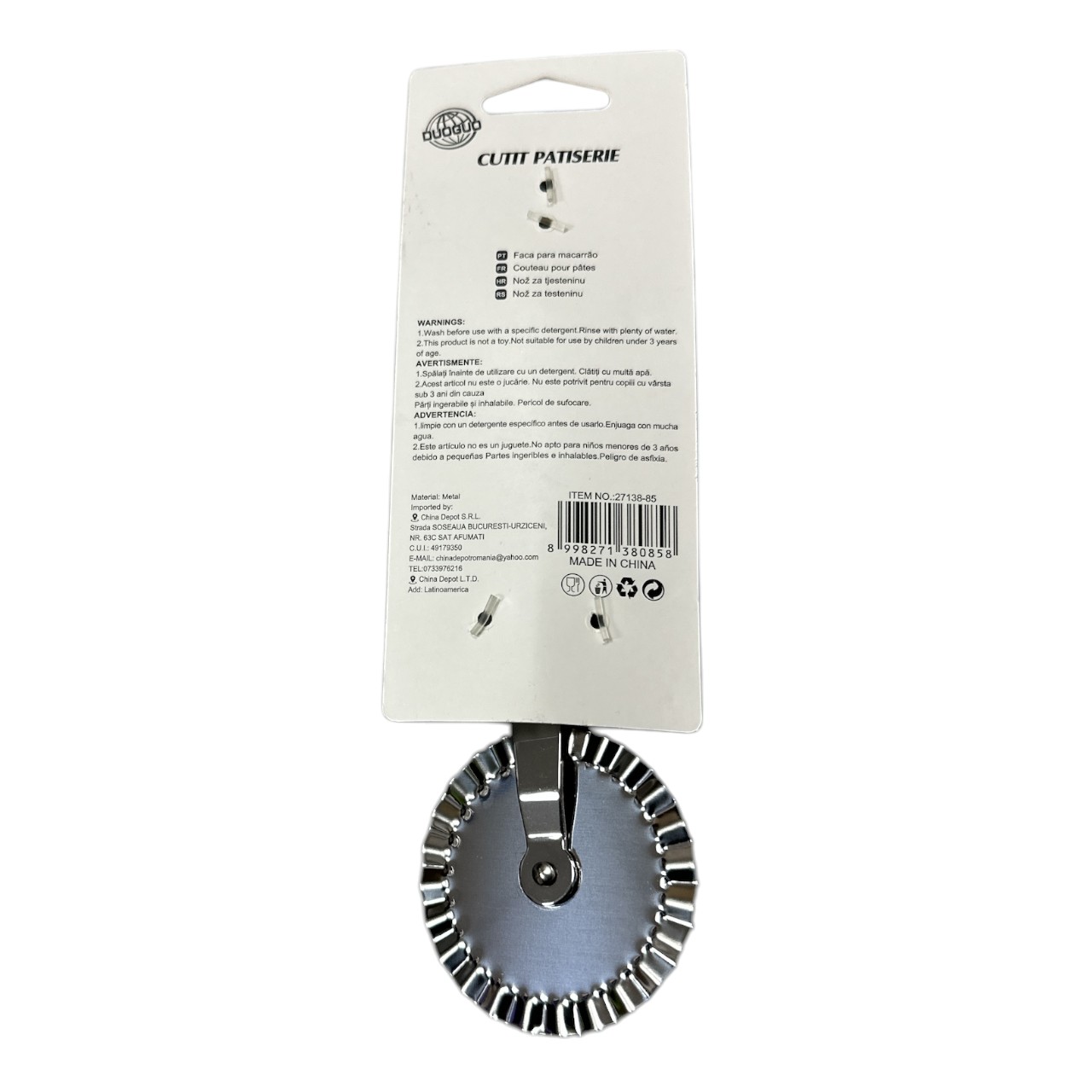 Taietor Aluat (Cutit Pizza) cu Lama Ondulata - imagine 4